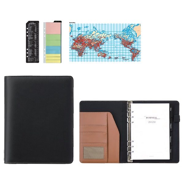 STPD026 Diary Ringed Business Portfolio Black PU Cover